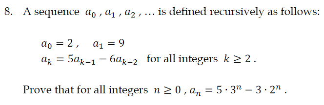 Solved Proofs must be done by mathematical induction or | Chegg.com