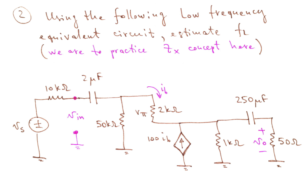 Solved Using The Following Low Frequency Equivalent Circuit | Chegg.com