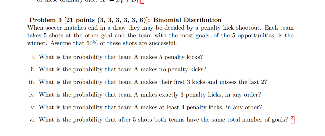 Solved Problem 3 (21 points (3, 3, 3, 3, 3, 6)]: Binomial | Chegg.com