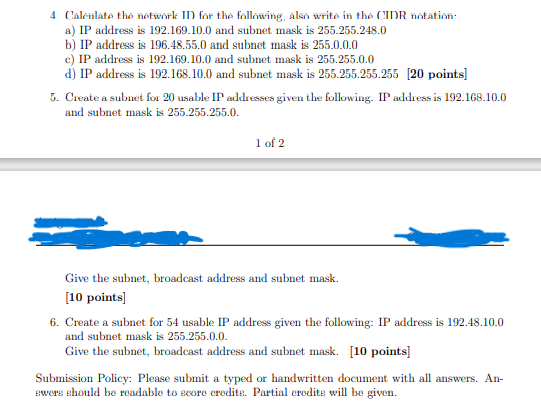 Solved a) IP address is 192.169.10.0 and subnet mask is | Chegg.com