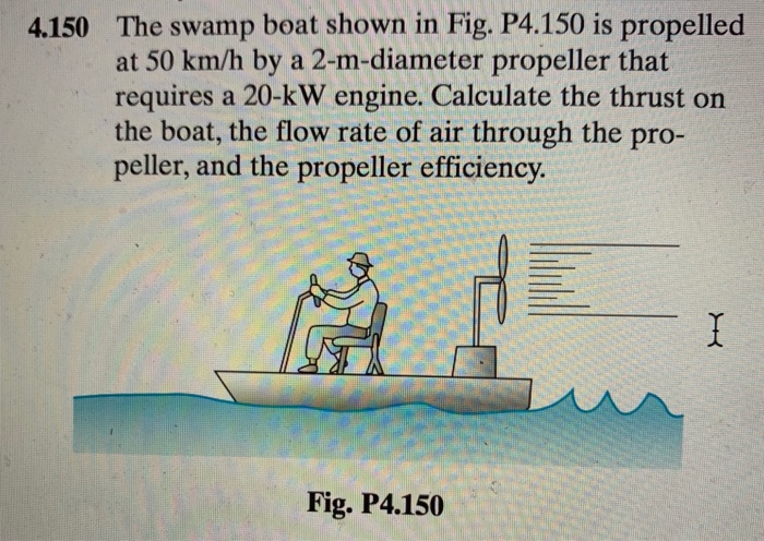 Solved 4.150 The Swamp Boat Shown In Fig. P4.150 Is | Chegg.com