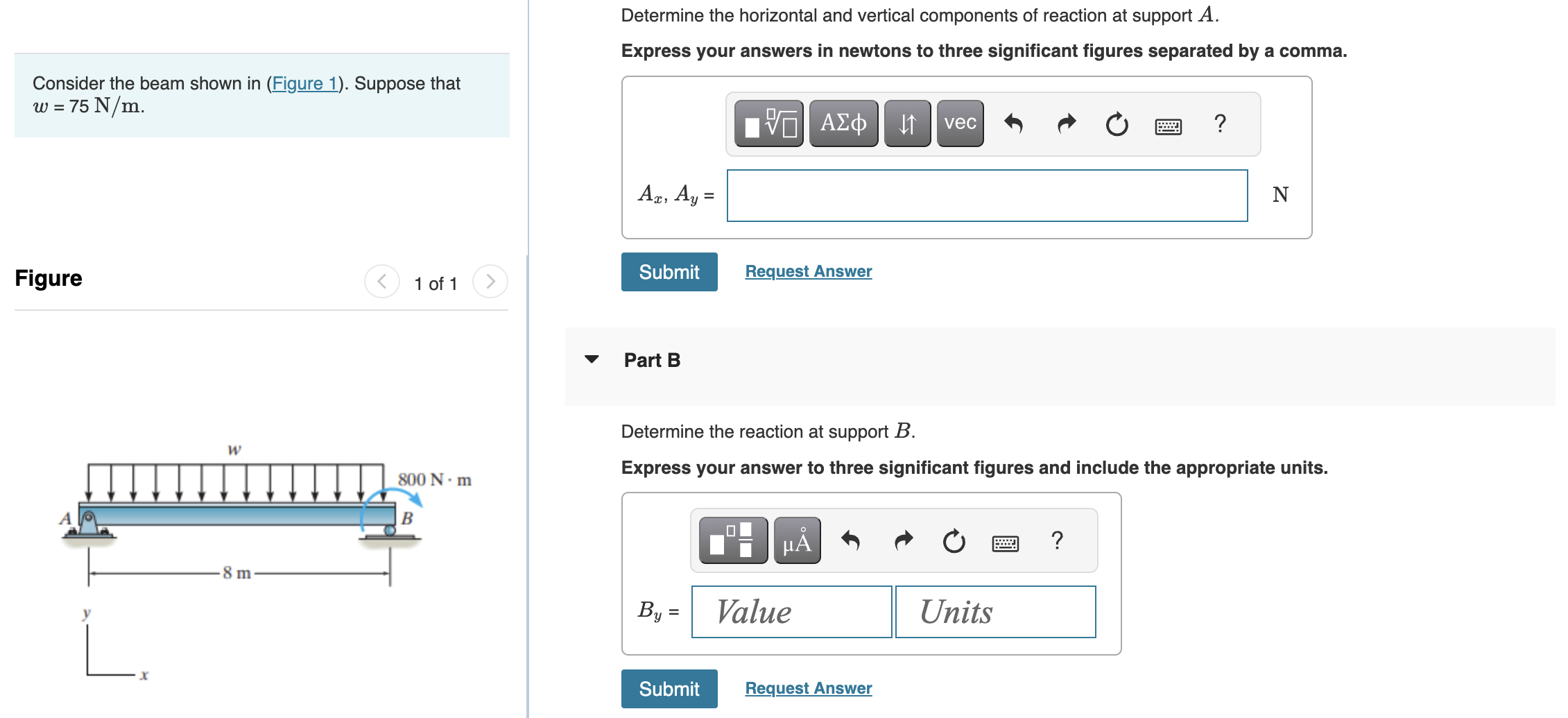 Solved Determine the horizontal and vertical components of | Chegg.com