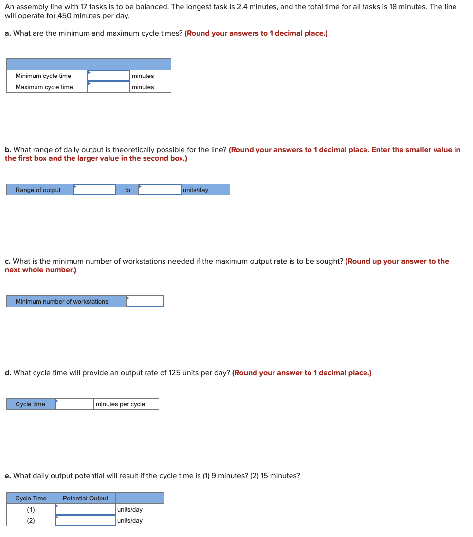 Solved An assembly line with 17 tasks is to be balanced. The | Chegg.com