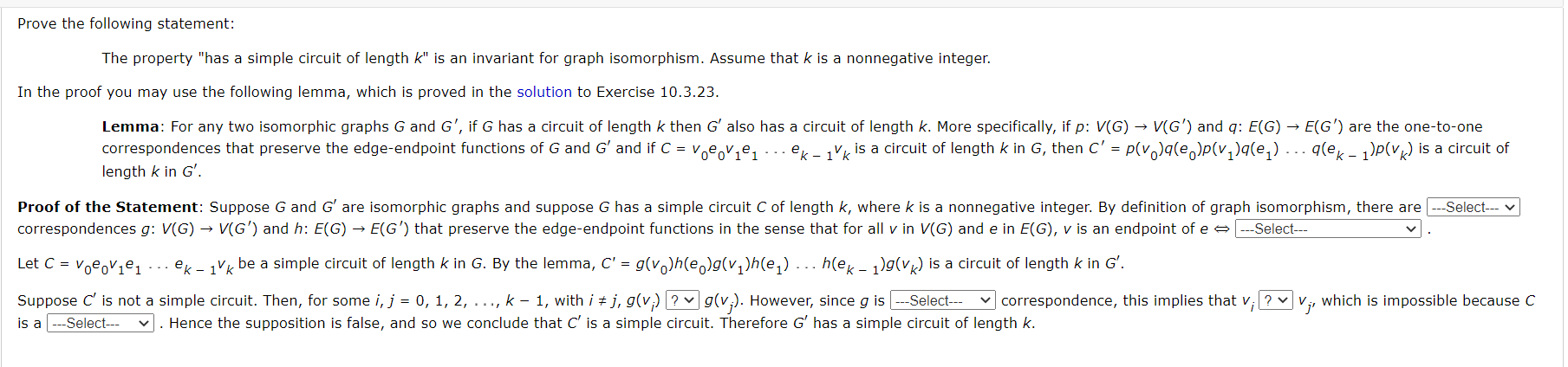 Solved Prove the following statement: The property "has a | Chegg.com