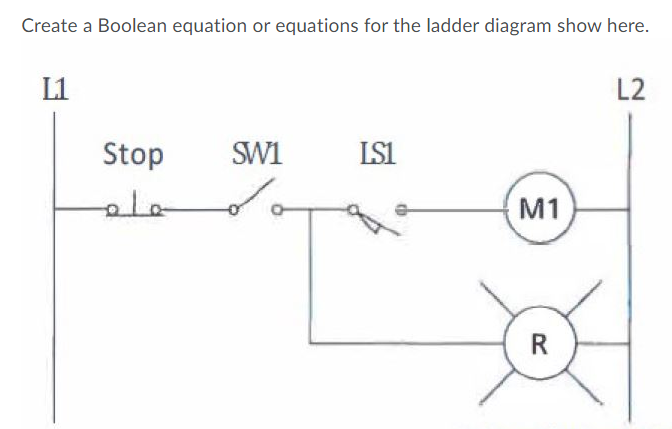 Solved Create a Boolean equation or equations for the ladder | Chegg.com