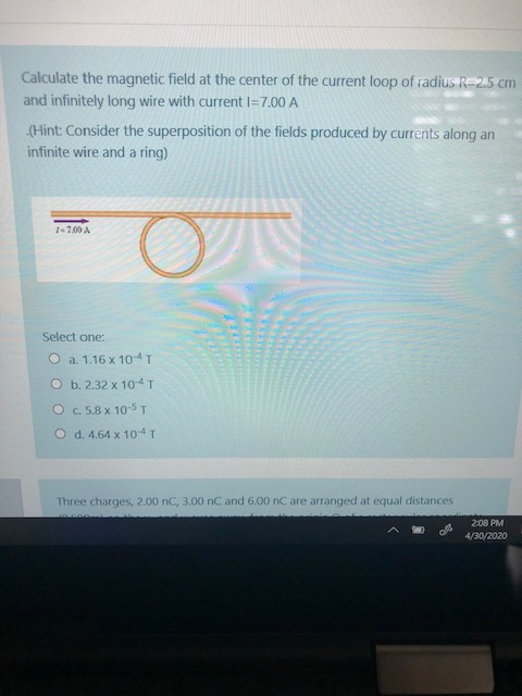 Solved Calculate the magnetic field at the center of the | Chegg.com