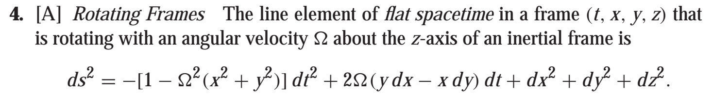 Solved 4. [A] Rotating Frames The line element of flat | Chegg.com