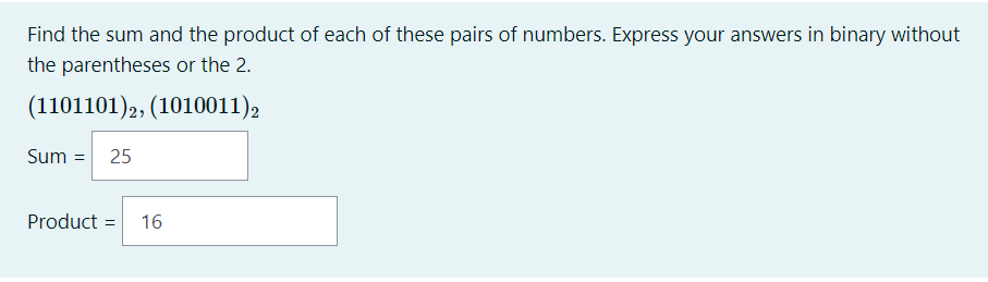 Solved Find The Sum And The Product Of Each Of These Pairs | Chegg.com