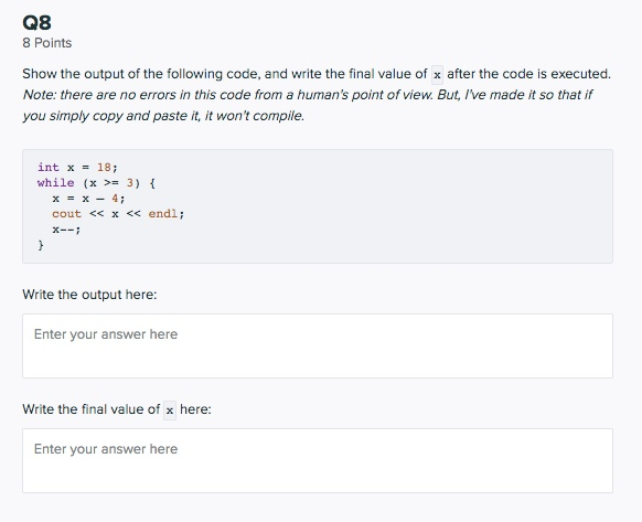 Solved Q8 8 Points Show the output of the following code, | Chegg.com