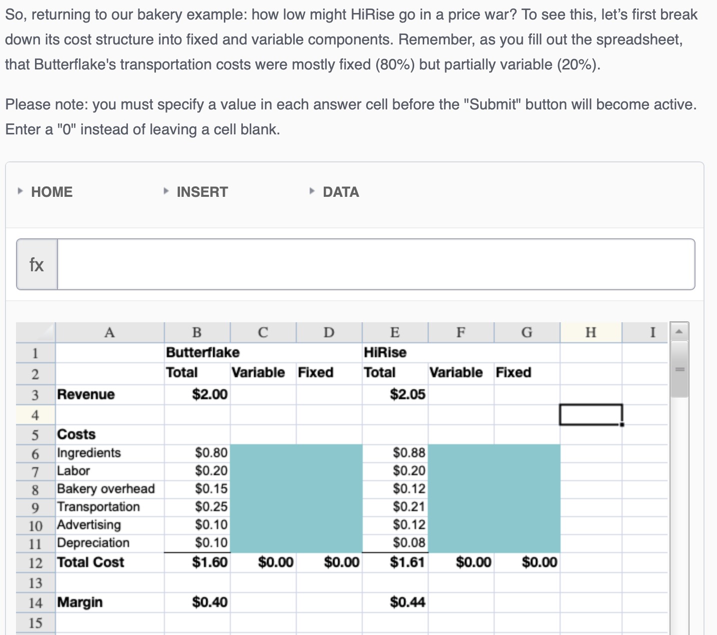 Solved So, returning to our bakery example how low might