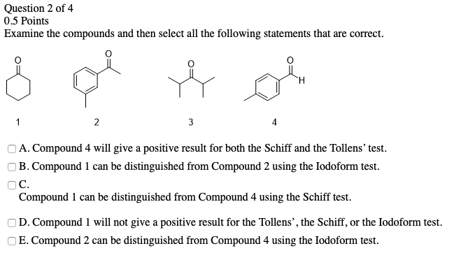 Solved Examine The Compounds And Then Select All The | Chegg.com