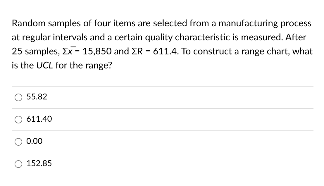 Solved Random Samples Of Four Items Are Selected From A Chegg