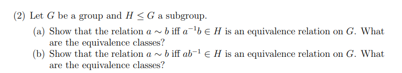 Solved (2) Let G Be A Group And H | Chegg.com