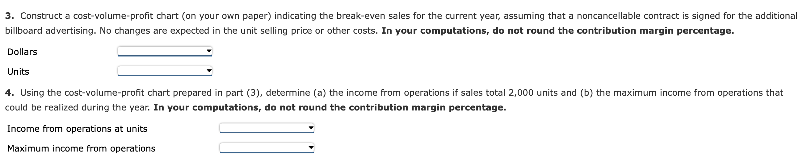 Solved Break-Even Sales and Cost-Volume-Profit Chart Last | Chegg.com