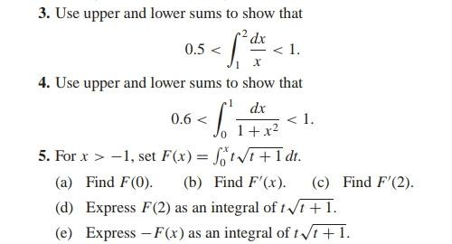 Solved 3 Use Upper And Lower Sums To Show That 2 Dx