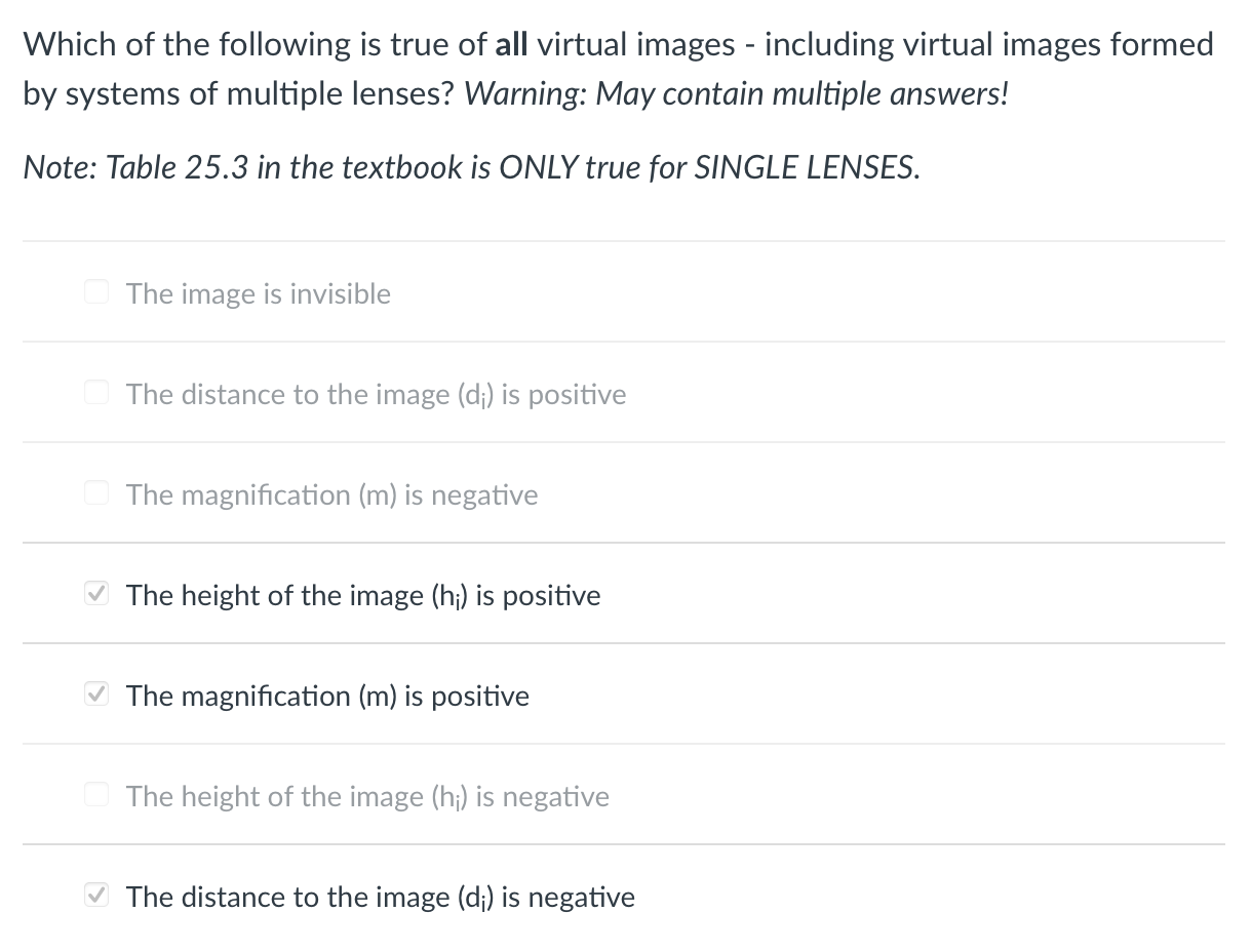 Solved Which of the following is true of all virtual images | Chegg.com