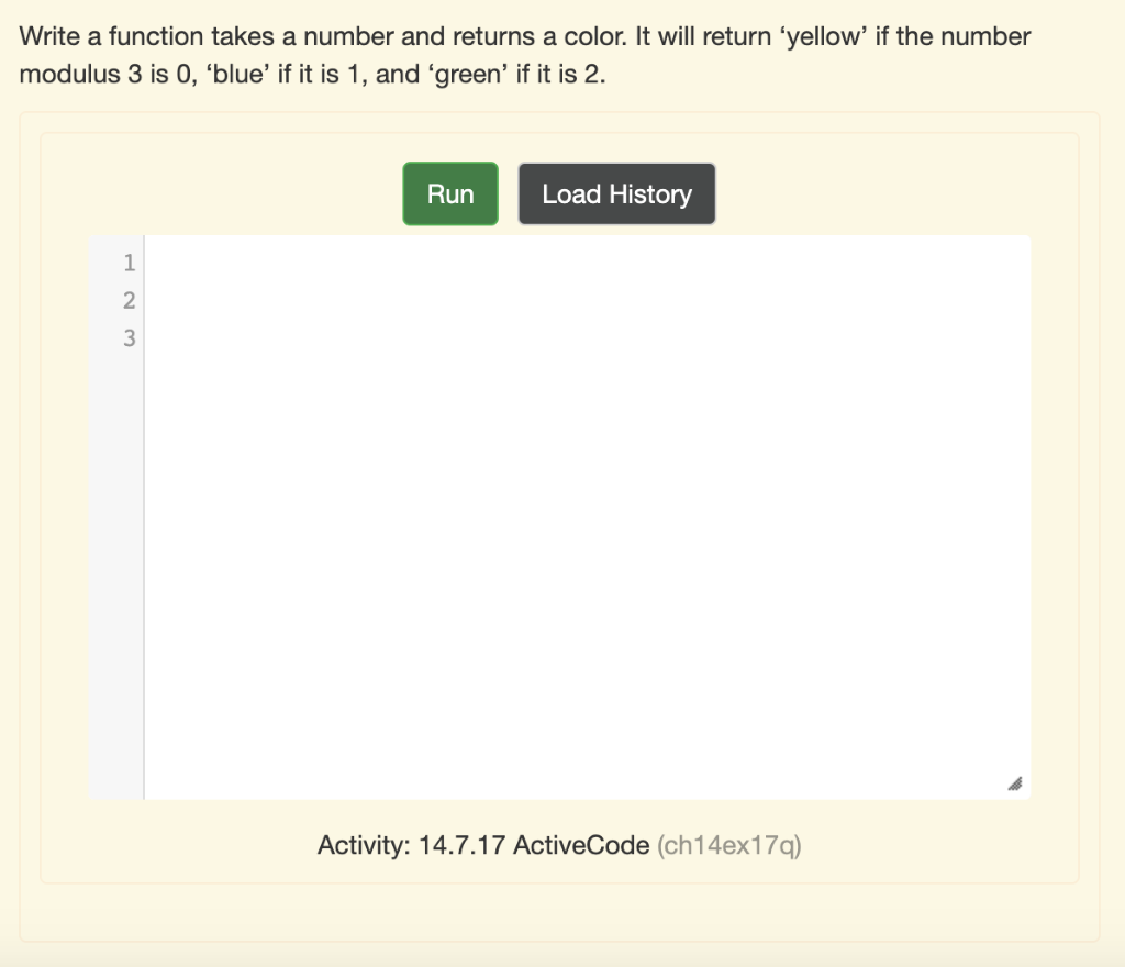 Solved Write a function takes a number and returns a color. | Chegg.com