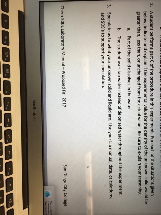 Solved A student performs part C of the procedure in this | Chegg.com