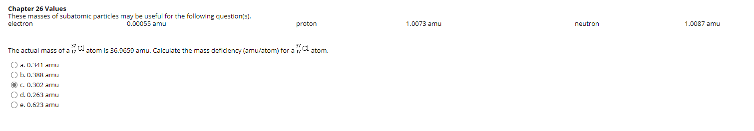 Solved Chapter 26 Values These masses of subatomic particles | Chegg.com
