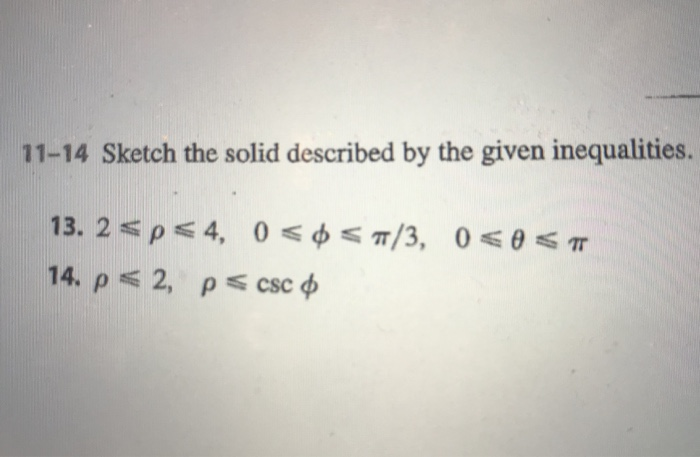 Solved 11-14 Sketch the solid described by the given | Chegg.com