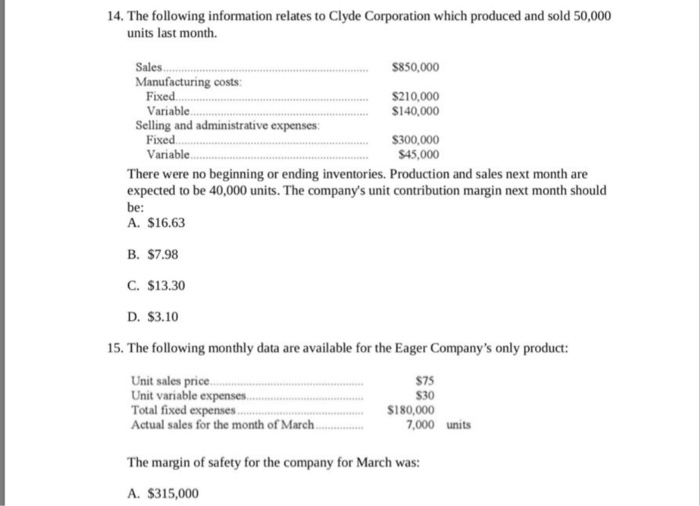 Solved 14. The following information relates to Clyde