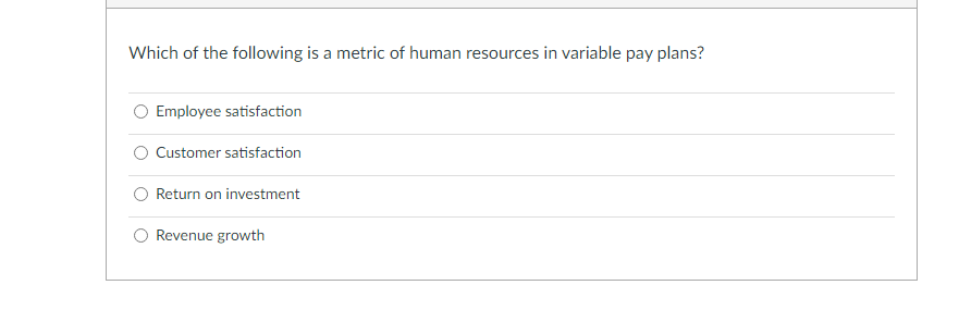 Solved Which of the following is a metric of human resources | Chegg.com