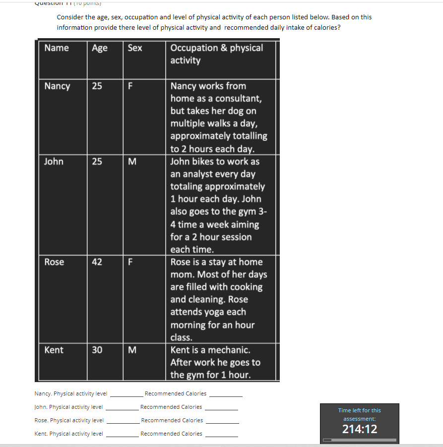 Solved Question points) Consider the age, sex, occupation | Chegg.com