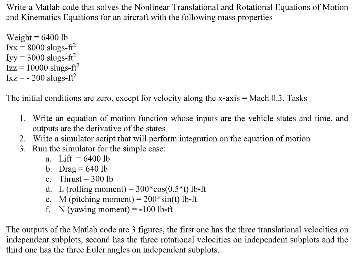 Write a Matlab code that solves the Nonlinear | Chegg.com