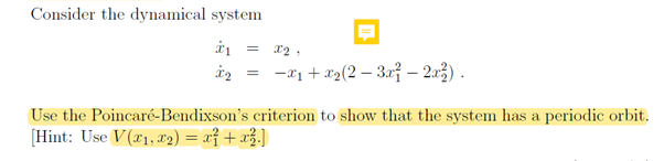 Solved Consider The Dynamical System 1 *2 = -x1 + X2(2 – 3a | Chegg.com