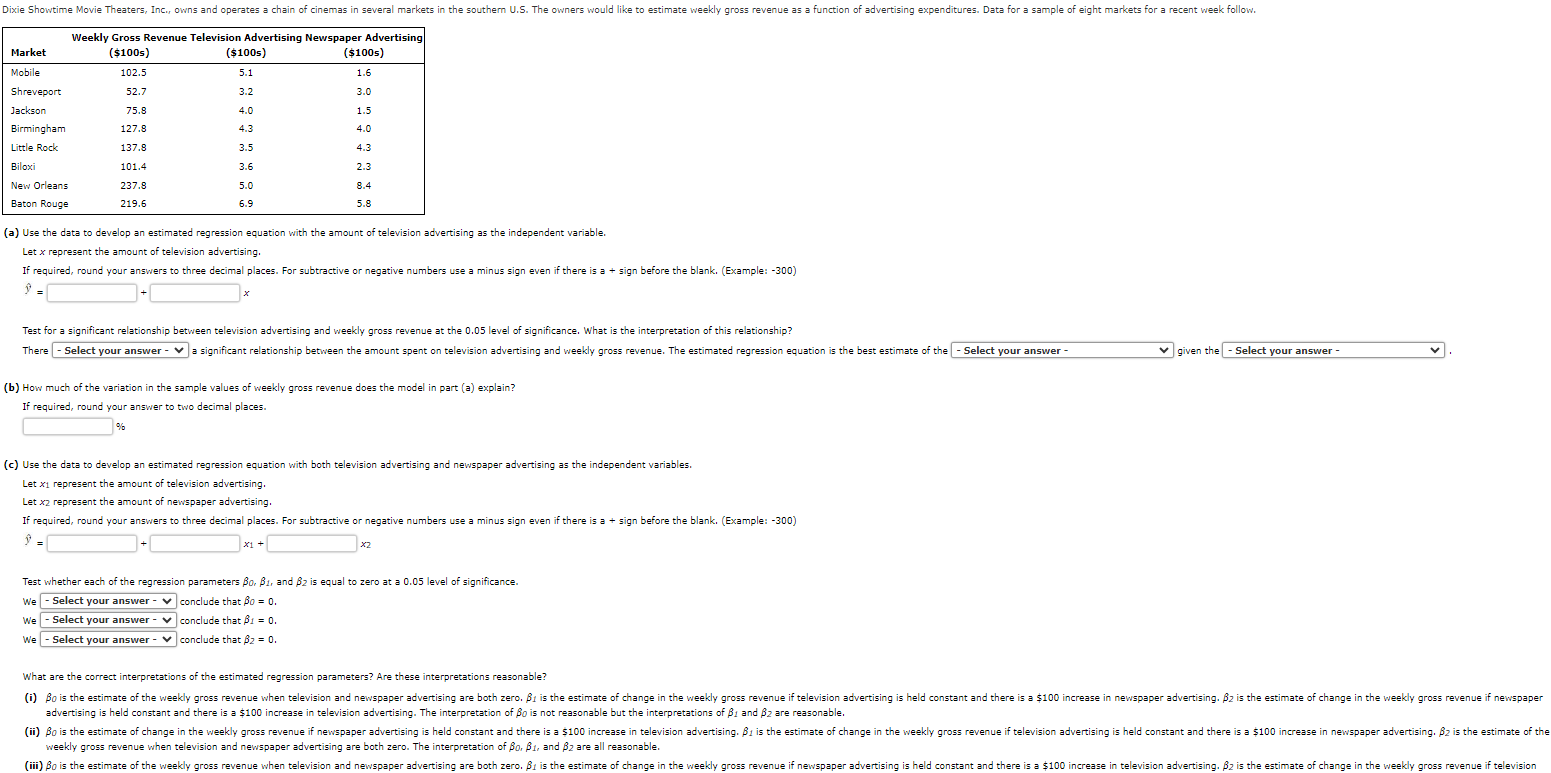 Solved Test whether each of the regression parameters β0,β1r | Chegg.com