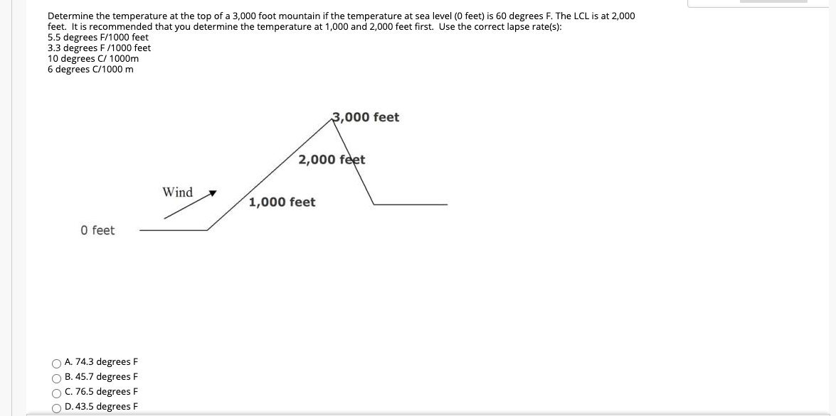 Solved Determine The Temperature At The Top Of A 3 000 Fo Chegg Com