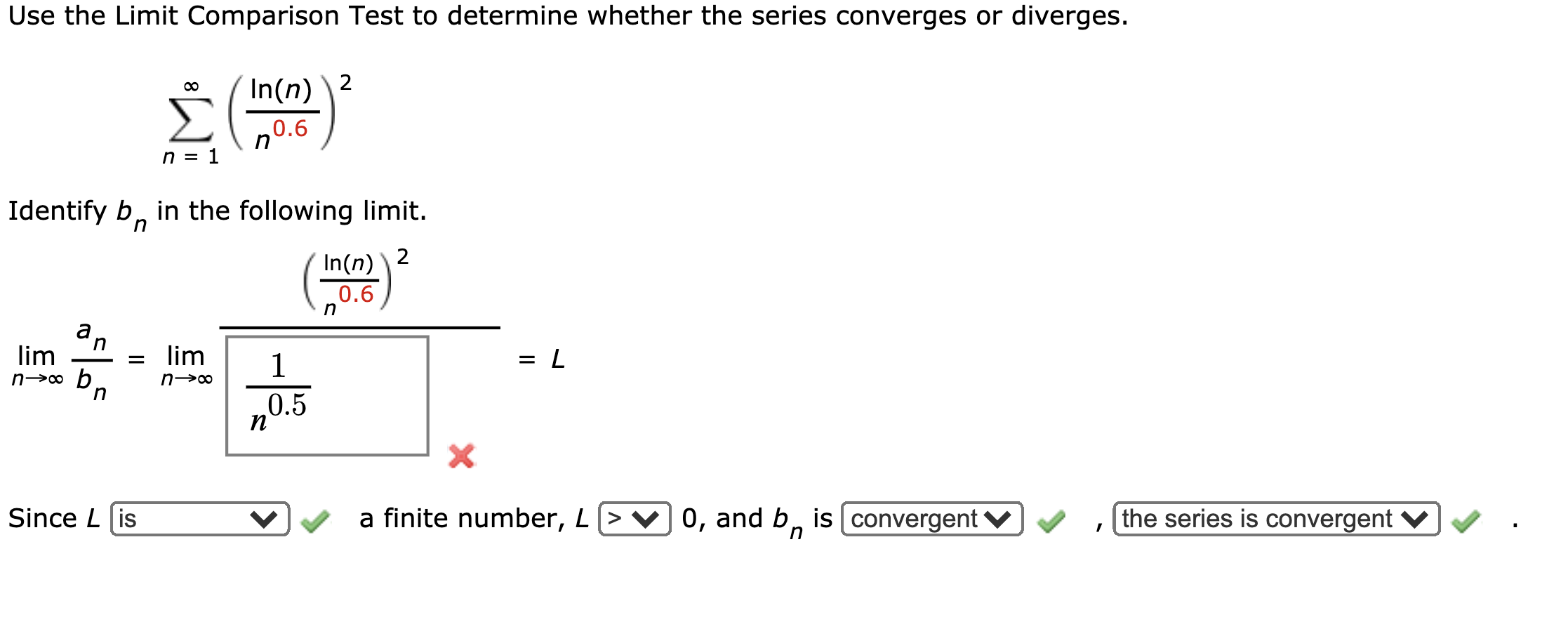 Solved Use the Limit Comparison Test to determine whether | Chegg.com