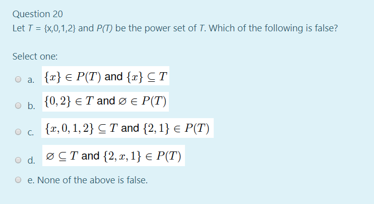 Solved Question Let T X 0 1 2 And P T Be The Powe Chegg Com