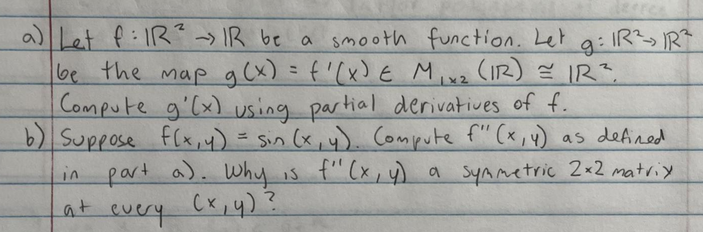 Solved A Let F R2→r Be A Smooth Function Let G R2→r2 Be