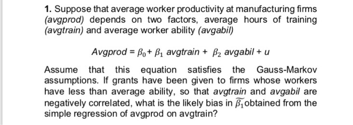 Solved 1. Suppose that average worker productivity at | Chegg.com
