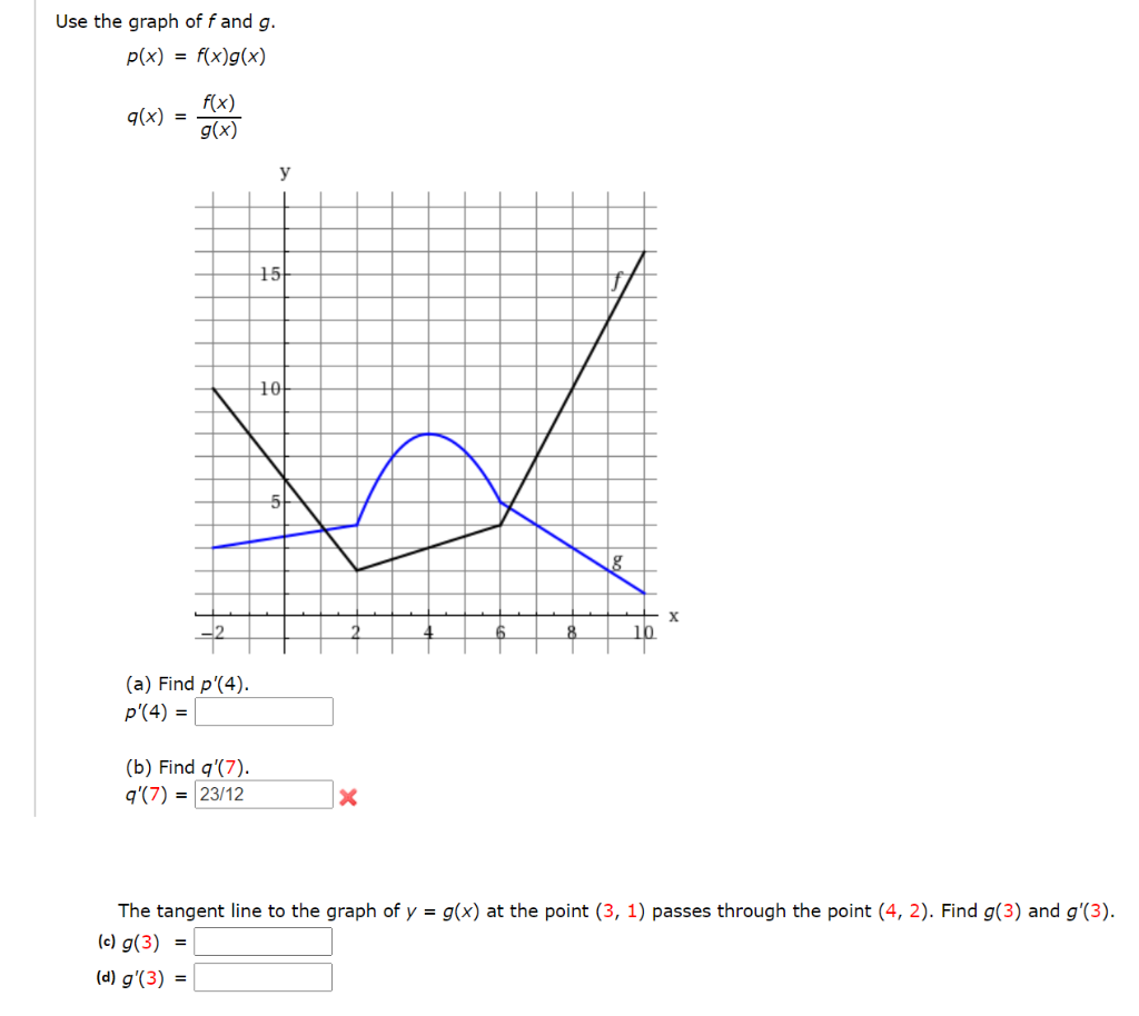 Solved Use The Graph Of F And G P X F X G X 9 X F X Chegg Com