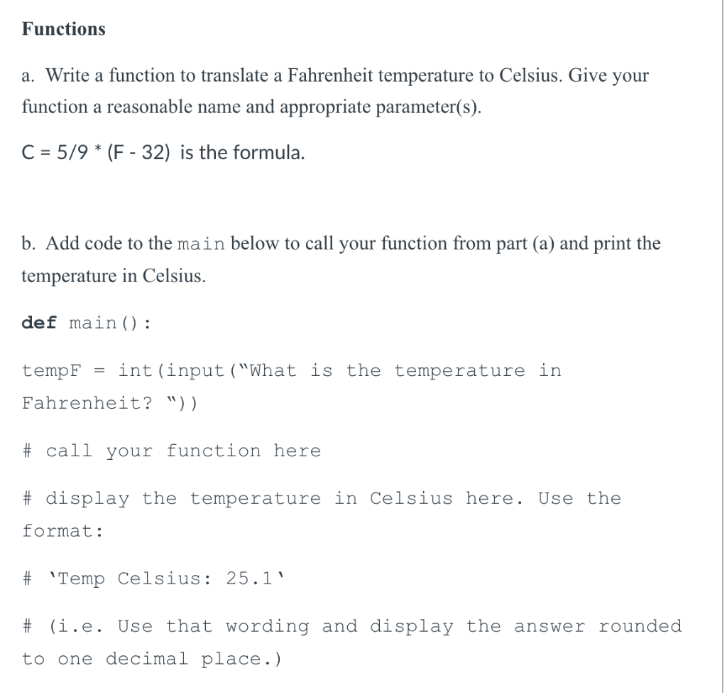 Solved Functions a. Write a function to translate a | Chegg.com