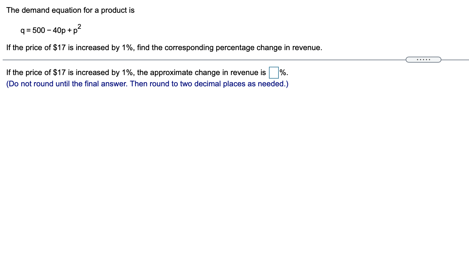Solved The demand equation for a product is 2 q=500 40p+p?
