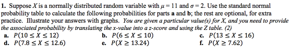 Solved 1. Suppose X is a normally distributed random | Chegg.com