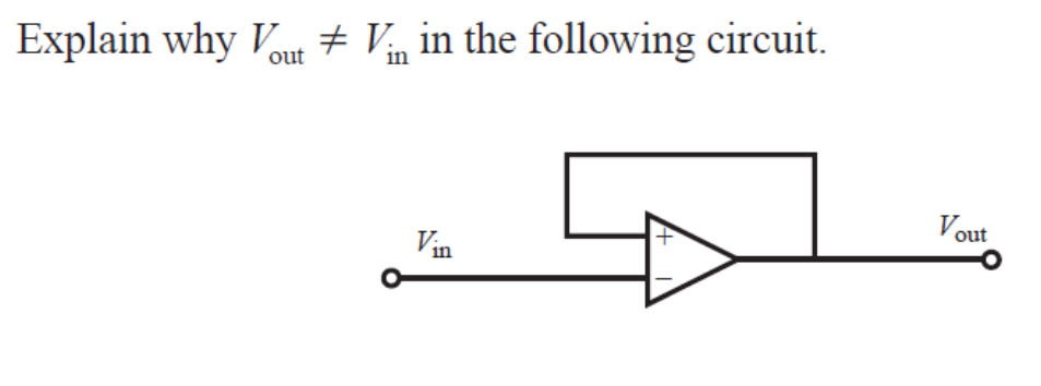 Solved Explain why VE V. in the following circuit. out in | Chegg.com