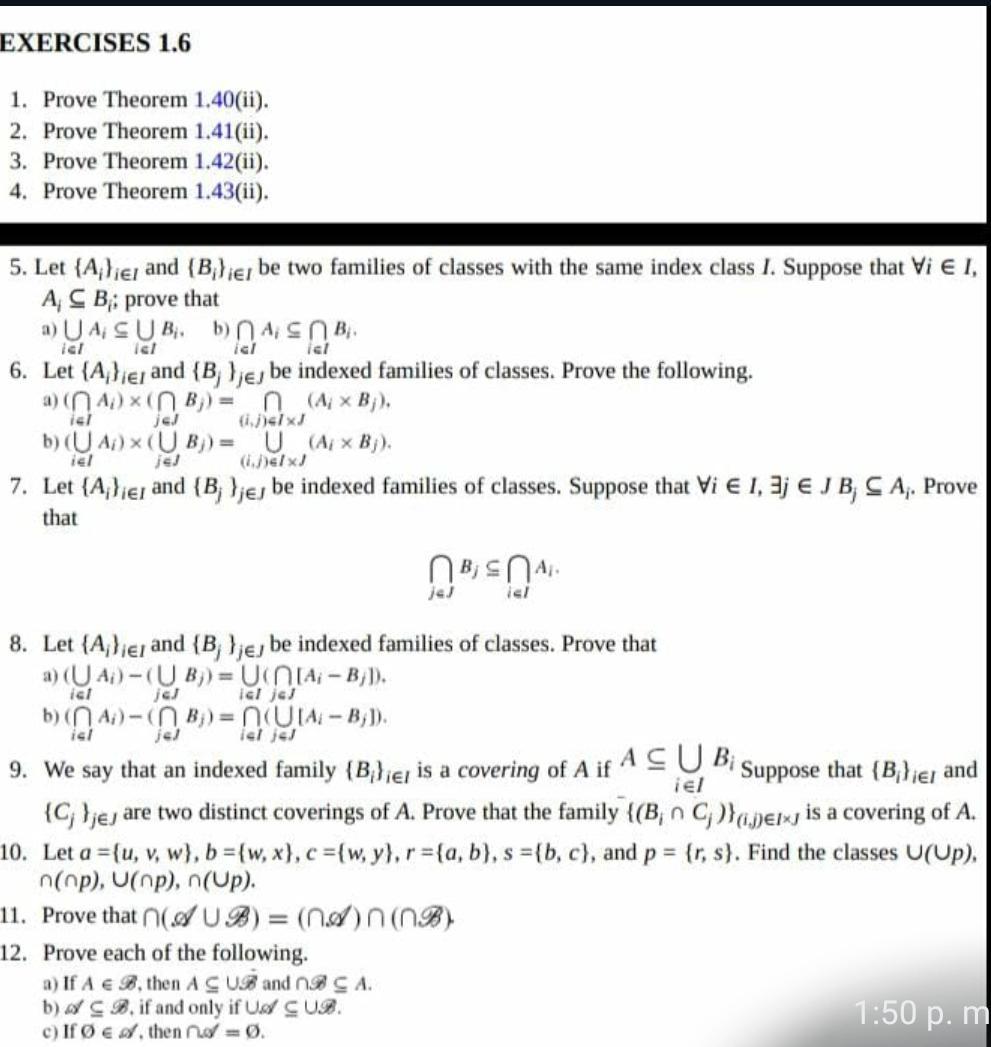 Solved EXERCISES 1.6 1. Prove Theorem 1.40(ii). 2. Prove | Chegg.com