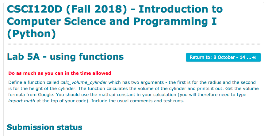 Solved CSCI120D (Fall 2018) Introduction to Computer Science | Chegg.com