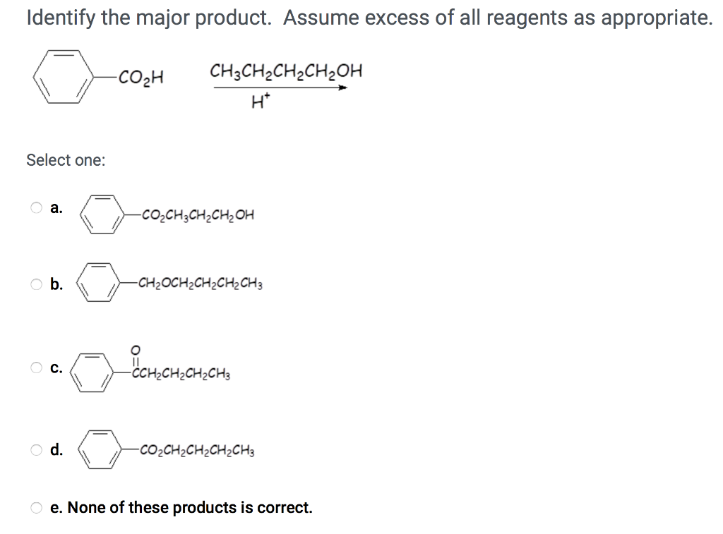 Solved Identify the major product formed in the following | Chegg.com