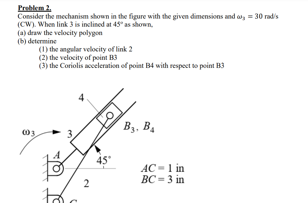 Problem 2. Consider the mechanism shown in the figure | Chegg.com