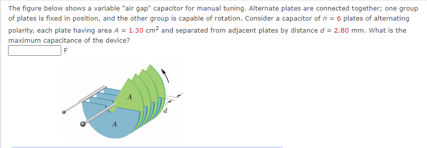 Solved The Figure Below Shows A Variable "air Gap" Capacitor | Chegg.com