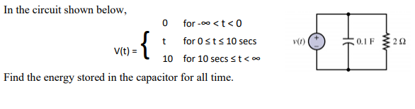 Solved In the circuit shown below, 0 for --- | Chegg.com