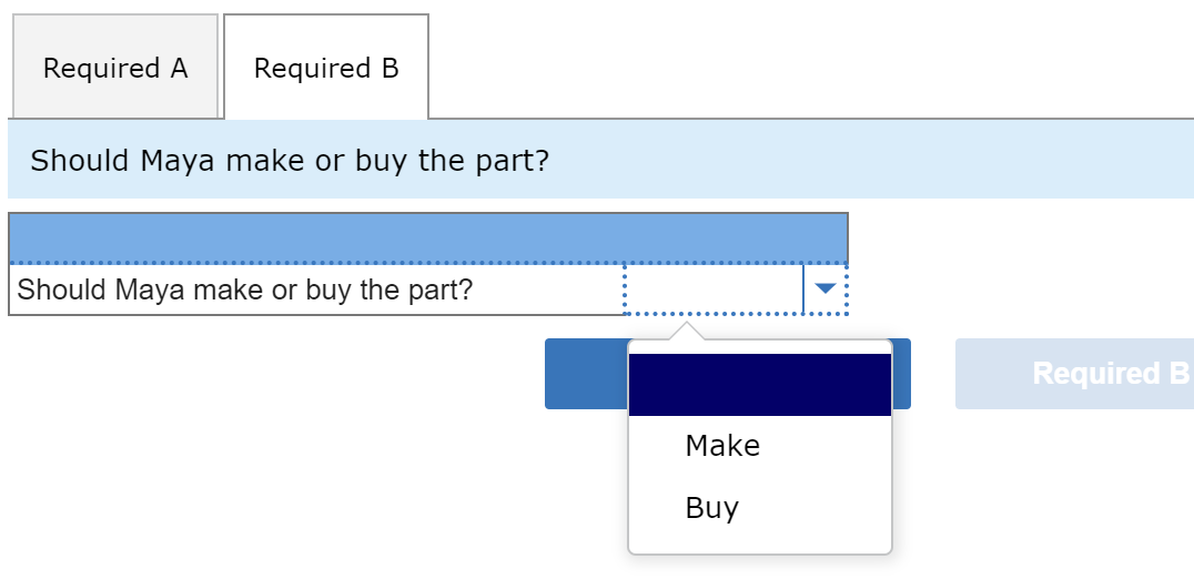 Should Maya make or buy the part?