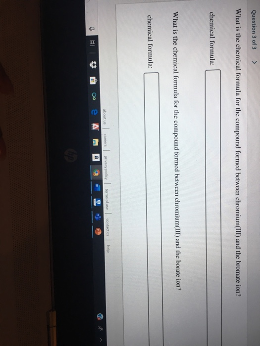 Solved What Is The Chemical Formula For The Compound Form
