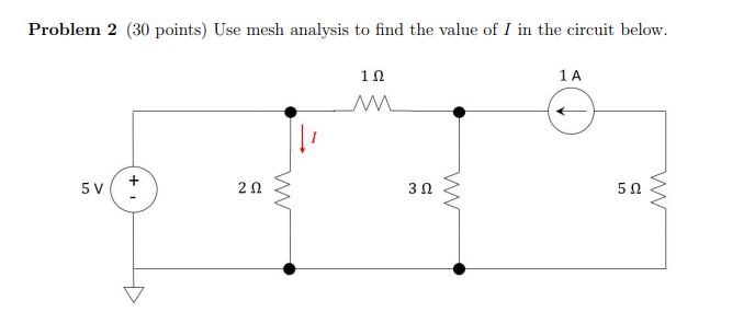 Solved Problem 2 (30 Points) Use Mesh Analysis To Find The | Chegg.com