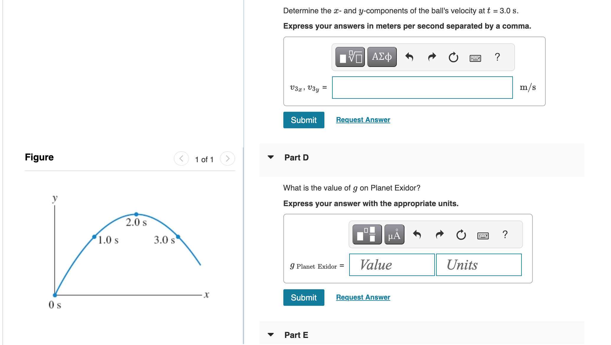 Velocity Math Ball Determine the x - and y-components of the ball's | Chegg.com